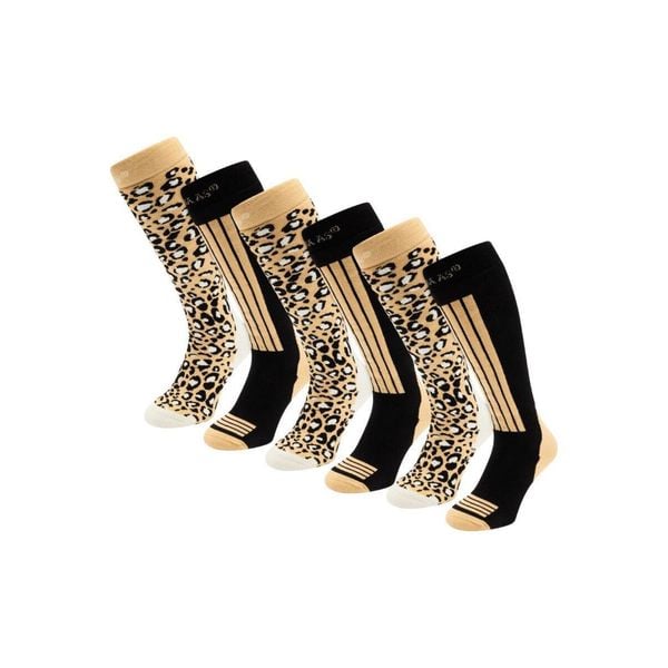 Skarpety narciarskie - Damskie - 6 par - Czarne wielokolorowe. Czarne skarpetki POEDERBAAS, bez wzorów, z wełny. W wyprzedaży za 264,52 zł.