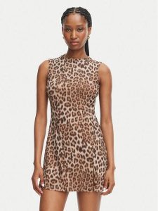 Bardot Sukienka koktajlowa Andrie 60490DB Brązowy Slim Fit. Brązowe sukienki Bardot, bez wzorów, z syntetyku, wizytowe, bez kołnierzyka, bez ramiączek. Za 544,99 zł.