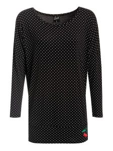 Pussy Deluxe Koszulka "Little Dots" w kolorze czarnym rozmiar: XS. Czarne bluzki Pussy Deluxe, xs, bez wzorów, bez kołnierzyka, bez ramiączek. Za 48,28 zł.