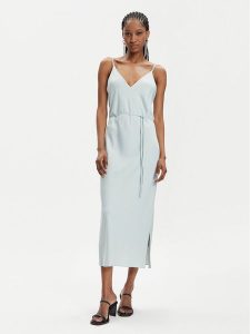 Calvin Klein Sukienka letnia K20K206776 Zielony Regular Fit. Zielone kombinezony Calvin Klein, na lato, bez wzorów, z syntetyku, bez kołnierzyka, bez ramiączek. Za 659,99 zł.