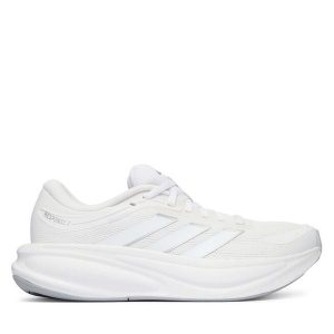 Buty do biegania adidas. Białe buty sportowe ADIDAS, bez wzorów, bez zapięcia, do biegania. Za 299,99 zł.