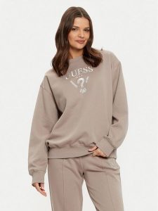 Guess Bluza V5RQ12 KC3D2 Szary Regular Fit. Szare bluzy Guess, xs, z aplikacjami, z syntetyku, bez kaptura. Za 209,99 zł.
