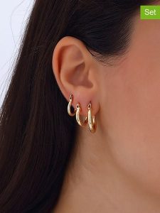 Nakkash Pozłacane kolczyki-kreole (3 szt.) rozmiar: onesize. Żółte kolczyki Nakkash, pozłacane. Za 61,31 zł.