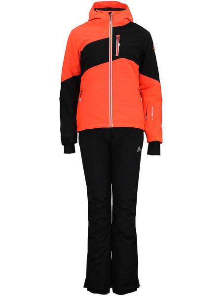 Peak Mountain 2-częściowy zestaw narciarski "Anice" w kolorze pomarańczowo-czarnym rozmiar: M. Czarne kurtki sportowe Peak Mountain, m, bez wzorów, bez kaptura, narciarskie. Za 523,38 zł.