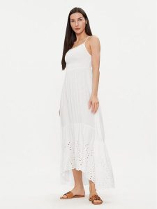Maaji Sukienka codzienna 2123CLD003 Biały Regular Fit. Białe kombinezony Maaji, s, bez wzorów, z wiskozy, bez kołnierzyka, bez ramiączek. Za 259,99 zł.