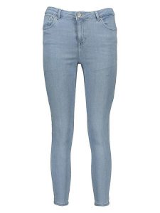ONLY Dżinsy - Skinny fit - w kolorze błękitnym rozmiar: L/L32. Niebieskie jeansy ONLY, z aplikacjami, z bawełny, z podwyższonym stanem. Za 118,56 zł.
