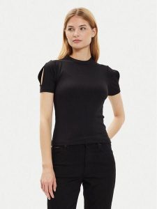 Calvin Klein T-Shirt K20K207322 Czarny Slim Fit. Czarne t-shirty Calvin Klein, l, bez wzorów, bez kołnierzyka, bez ramiączek. Za 179,99 zł.