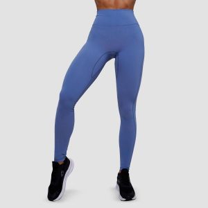 Legginsy damskie functional training z wysokim stanem niebieskie FIT. Niebieskie legginsy GYMBEAM, bez wzorów, z elastanu, z podwyższonym stanem. Za 112,90 zł.