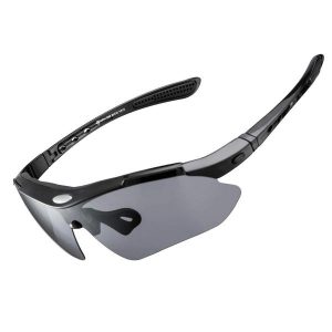Rockbros 10003 Okulary rowerowe polaryzacyjne - Czarne. Czarne jeansy ROCKBROS, bez wzorów, z materiału, długie. Za 103,60 zł.