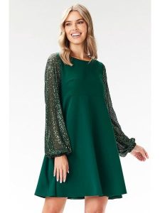 Awama Sukienka w kolorze zielonym rozmiar: M. Zielone sukienki Awama, m, bez wzorów, bez kołnierzyka, bez ramiączek, mini. Za 154,99 zł.