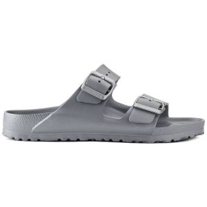 Klapki Birkenstock Arizona Eva 1003491 szare. Szare klapki bez wzorów, z materiału, bez obcasa. Za 388,66 zł.