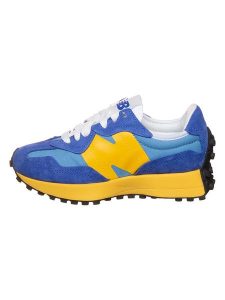 New Balance Skórzane sneakersy "327" w kolorze niebieskim rozmiar: 38. Niebieskie trampki New Balance, bez wzorów, z materiału, bez zapięcia. Za 311,85 zł.