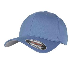 Wełniana Czapka Z Grzebieniem. Niebieskie czapki FLEXFIT, bez wzorów, z wełny, sportowe. Za 74,99 zł.