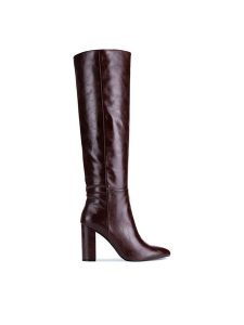 MEXX Kozaki MI001805743W Brązowy. Brązowe kozaki Mexx, bez wzorów, ze skóry, bez obcasa, na słupku, bez zapięcia. Za 449,99 zł.