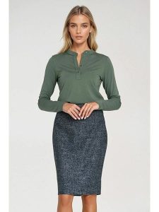 Nife Bluzka w kolorze khaki rozmiar: 42. Brązowe bluzki Nife, bez wzorów, bez kołnierzyka, bez ramiączek. Za 143,90 zł.