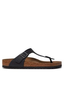 Birkenstock Japonki Gizeh Bs 845251 Czarny. Czarne klapki Birkenstock, bez wzorów, ze skóry, bez obcasa. Za 349,00 zł.