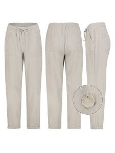 Eight2Nine Spodnie w kolorze szarym rozmiar: L. Szare spodnie z wysokim stanem Eight2Nine, bez wzorów, z materiału, z podwyższonym stanem. Za 86,99 zł.