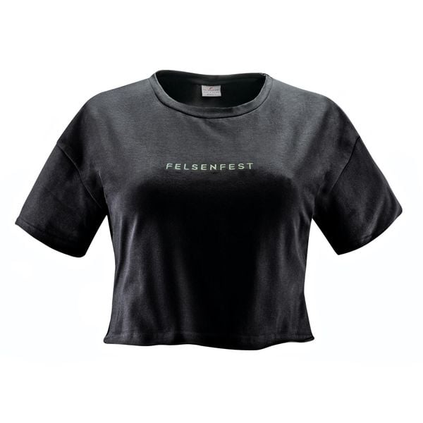 Crop-Top Damski Dont want your Beta. Czarne topy FELSENFEST, bez wzorów, z bawełny, bez kołnierzyka, bez ramiączek. Za 139,99 zł.