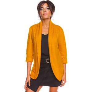 Kardigan "Shana" w kolorze pomarańczowym. Brązowe kardigany marki Scarlet Jones. W wyprzedaży za 136,95 zł.