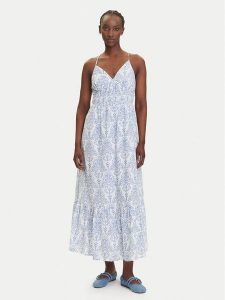 YAS Sukienka letnia Cinni 26036881 Błękitny Regular Fit. Niebieskie kombinezony YAS, na lato, bez wzorów, z bawełny, bez kołnierzyka, bez ramiączek. Za 249,99 zł.