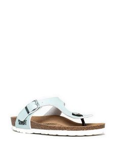 Sunbay Japonki "Camelia" w kolorze miętowym rozmiar: 36. Zielone klapki Sunbay, bez wzorów, z otwartym noskiem, bez obcasa. Za 164,95 zł.