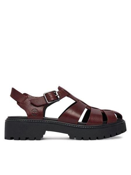 Timberland Sandały Stone Street TB0A5S65EIW1 Bordowy. Czerwone sandały Timberland, bez wzorów, ze skóry, bez obcasa, na płaskiej podeszwie, bez zapięcia. Za 460,99 zł.