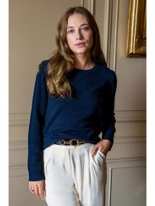 Maison Héritage Cashmere Kaszmirowy sweter w kolorze granatowym rozmiar: M. Niebieskie swetry oversize Maison Héritage Cashmere, m, bez wzorów, z kaszmiru, bez ramiączek. Za 402,20 zł.