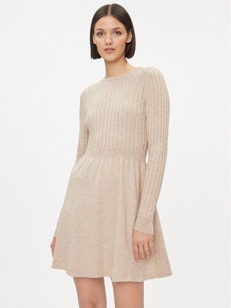 ONLY Sukienka dzianinowa 15306551 Beżowy Regular Fit. Brązowe kombinezony ONLY, xl, bez wzorów, z dzianiny, bez kołnierzyka, bez ramiączek. Za 139,99 zł.