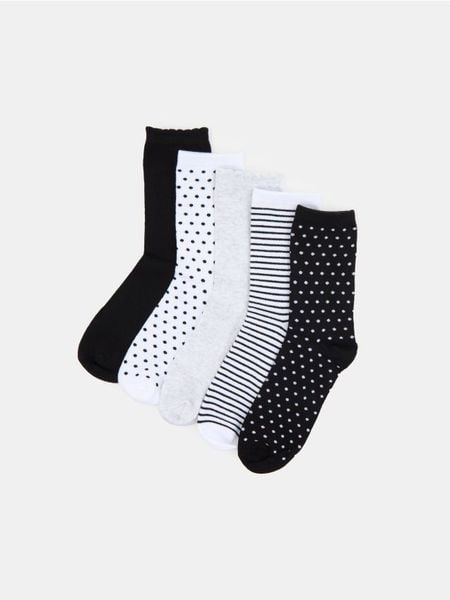Skarpetki z bawełną 5 pack - wielobarwny. Skarpetki Sinsay, bez wzorów, z bawełny. Za 19,99 zł.