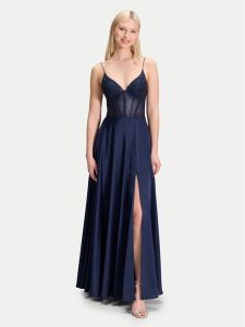 Hey Kyla Sukienka wieczorowa 5AI061HK Granatowy Regular Fit. Niebieskie sukienki Hey Kyla, bez wzorów, z syntetyku, wizytowe, bez kołnierzyka, bez ramiączek. Za 667,99 zł.