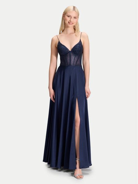 Hey Kyla Sukienka wieczorowa 5AI061HK Granatowy Regular Fit. Niebieskie sukienki Hey Kyla, bez wzorów, z syntetyku, wizytowe, bez kołnierzyka, bez ramiączek. Za 667,99 zł.