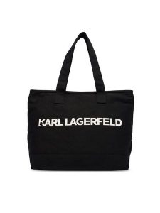 KARL LAGERFELD Torebka B2W50099 Czarny. Czarne shopper bag KARL LAGERFELD, bez wzorów, z materiału, bez dodatków. Za 389,99 zł.