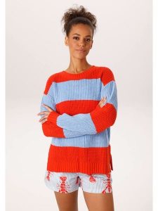 Aniston Sweter w kolorze pomarańczowo-błękitnym rozmiar: 36. Niebieskie swetry oversize Aniston, bez wzorów, ze splotem, bez ramiączek. Za 68,95 zł.