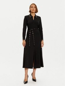 LOLA CASADEMUNT Sukienka koszulowa LF2416006 Czarny Regular Fit. Czarne kombinezony LOLA CASADEMUNT, xs, bez wzorów, z wiskozy, bez kołnierzyka, bez ramiączek, koszulowe. Za 579,99 zł.