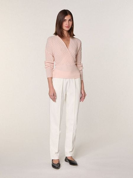 Rodier Wełniany sweter w kolorze jasnoróżowym rozmiar: XL. Różowe swetry oversize Rodier, xl, bez wzorów, z wełny, bez ramiączek. Za 300,92 zł.