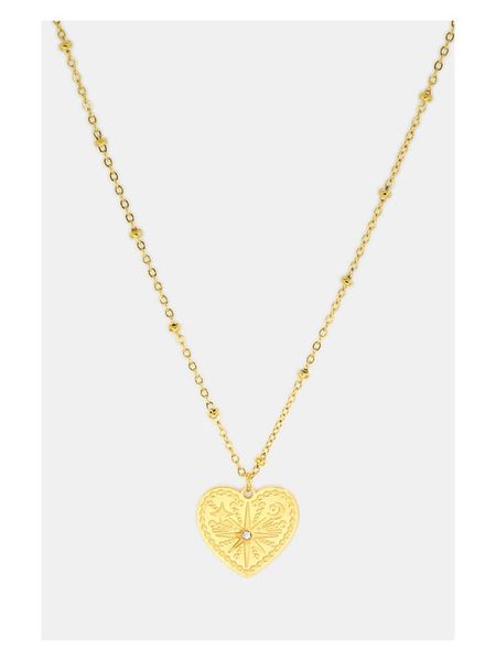 MOODE Naszyjnik "Katia" z zawieszką - dł. 42 cm rozmiar: onesize. Żółte naszyjniki MOODE, z cyrkonią, ze stali. Za 34,99 zł.