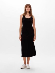 Les Lunes Sukienka "Leonaa" w kolorze czarnym rozmiar: L. Czarne sukienki Les Lunes, na co dzień, l, bez wzorów, bez kołnierzyka, bez ramiączek, midi, proste. Za 173,99 zł.