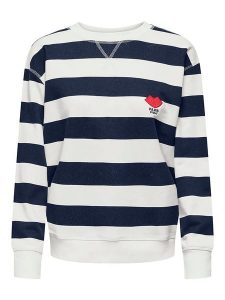JDY Bluza w kolorze granatowo-białym rozmiar: L. Białe bluzy JDY, l, bez wzorów, z bawełny, bez kaptura. Za 118,56 zł.