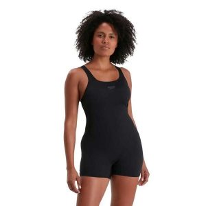 Kombinezon Eco Endurance+ Dla Pań I Panów. Czarne kombinezony Speedo, bez wzorów, z materiału, bez kołnierzyka, bez ramiączek. Za 253,99 zł.