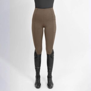 Damskie legginsy jeździeckie z pełną przyczepnością Easy Rider Livia. Brązowe legginsy EASY RIDER, bez wzorów, z materiału, z podwyższonym stanem. Za 308,50 zł.