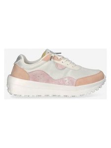 Hey Dude Sneakersy w kolorze biało-jasnoróżowo-pomarańczowym rozmiar: 39. Białe trampki Hey Dude, bez wzorów, bez zapięcia. Za 173,99 zł.