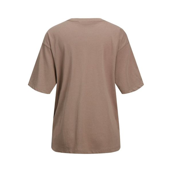 Duży T-shirt damski JJXX andrea logo. Brązowe t-shirty JJXX, bez wzorów, bez kołnierzyka, bez ramiączek. Za 116,00 zł.