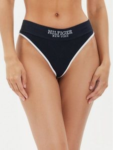 Tommy Hilfiger Stringi UW0UW05219 Granatowy. Niebieskie stringi TOMMY HILFIGER, bez wzorów, z bawełny. Za 89,99 zł.