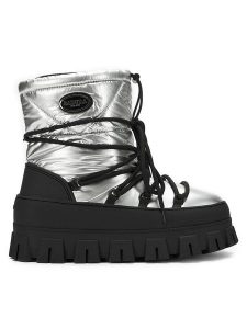 Badura Śniegowce WFA3451-1 Srebrny. Szare buty zimowe Badura, z materiału, bez obcasa, bez zapięcia. Za 299,99 zł.
