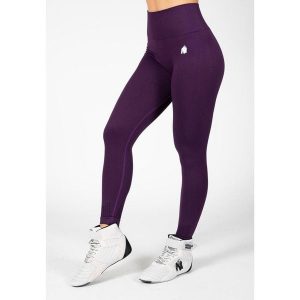 Legginsy sportowe damskie Neiro Bezszwowe. Fioletowe legginsy GORILLA WEAR, bez wzorów. Za 213,00 zł.