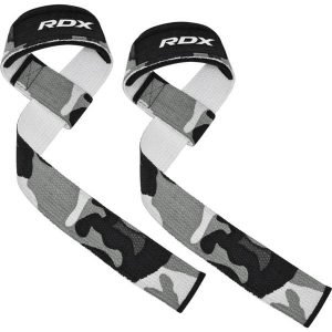 Paski do podnoszenia ciężarów RDX W1 Weight Training Wrist Straps. Szare paski RDX SPORTS, bez wzorów, sportowe. Za 49,99 zł.