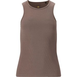 Damski tank top Athlecia Tinashe. Brązowe topy Athlecia, bez wzorów, sportowe, bez kołnierzyka, bez ramiączek. Za 124,00 zł.