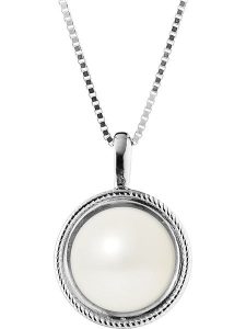 Pearl Addict Srebrny naszyjnik z zawieszką - dł. 42 cm rozmiar: onesize. Białe naszyjniki Pearl Addict, z perłą, srebrne. Za 260,99 zł.