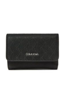 Calvin Klein Portfel Ck Must Small Trifold_Mono K60K612829 Czarny. Czarne portfele Calvin Klein, bez wzorów, ze skóry. Za 219,99 zł.
