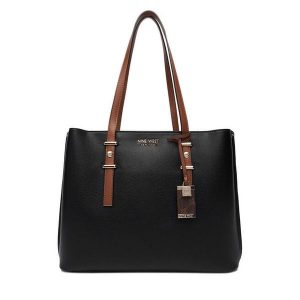 Torebka Nine West. Czarne shopper bag Nine West, bez wzorów, bez dodatków. Za 279,99 zł.
